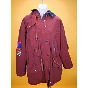 (v)VTG Bogner Women snow ski jacket puffy vintage snowboard size 8 brown vintage